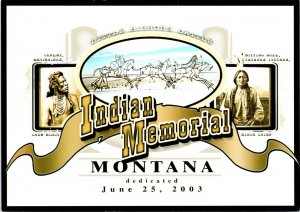 Indian Memorial Little Bighorn Battlefield Custer Montana Postcard