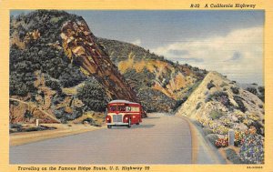 A California Highway View Postcard Backing 