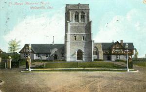 Vintage Postcard St Mary's Memorial Church Walkerville ON Windsor Ontario Canada