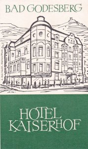 Germany Bad Godesberg Hotel Kaiserhof Vintage Luggage Label sk3789