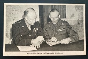 Mint England Real Picture Postcard RPPC General Eisenhower & Marshal Montgomery