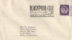 Blackpool Stay With Pleasure Town Hall Slogan 1964 Postmark