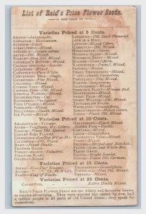 1870s-80s Reid's Flower Seeds W/Prices Penny Farthing Race Lot Of 2 F179