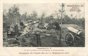 Morser in firing position in Russian Poland Red Cross official postcard