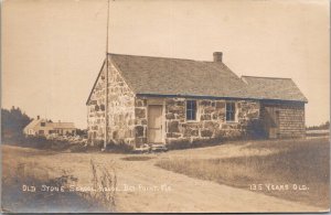 RPPC Old Stone School House, Bay Point ME Vintage Postcard X43