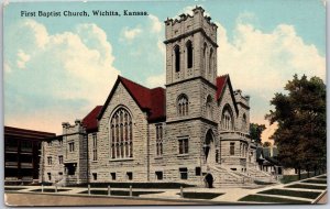 First Baptist Church Wichita Kansas KS Parish Religious Building Postcard