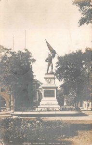 RPPC JASPER MONUMENT SAVANNAH GEORGIA ADAMS REAL PHOTO POSTCARD 1910