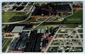 PONTIAC, Michigan MI ~ Aerial View FISHER BODY PLANT Auto Maker 1940s Postcard