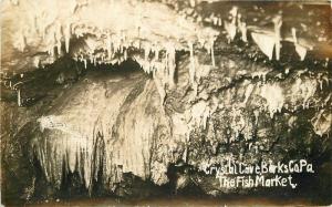 Berks Pennsylvania C-1910 Crystal Cave Fish Market RPPC real photo postcard 6591