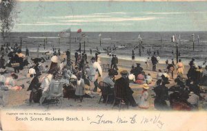 Rockaway Beach Long Island New York Beach Scene Vintage Postcard AA8923