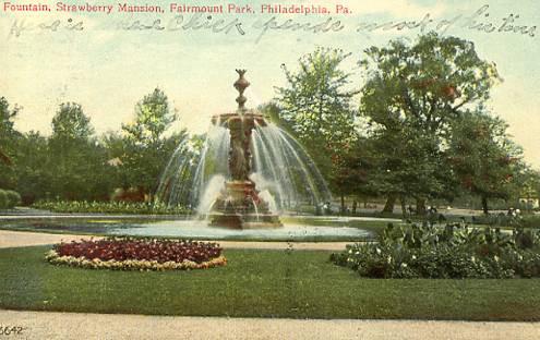 PA - Philadelphia, Fairmount Park, Fountain, Strawberry Mansion