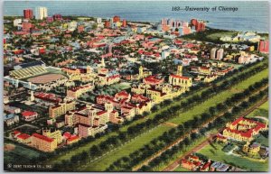 University of Chicago Illinois Panorama Buildings and Grounds Postcard
