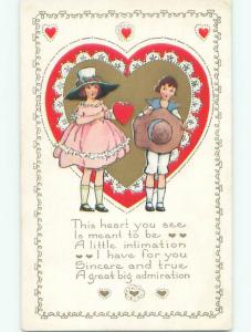 Divided-Back VALENTINE DAY SCENE Great Postcard W8053