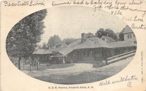 H74/ Franklin Falls New Hampshire Postcard c1910 B&M Railroad Depot  33