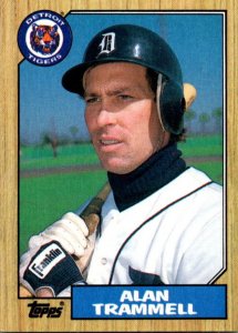 1987 Topps Baseball Card Alan Trammell Shortstop Detroit Tigers sun0739