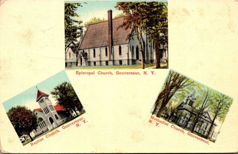 New York Governeur Baptist Church Episcopal Church & Methodist Church 1912