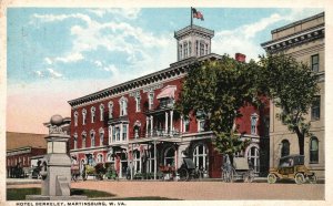 Vintage Postcard 1920's View of Hotel Berkeley Martinsburg West Virginia W. VA