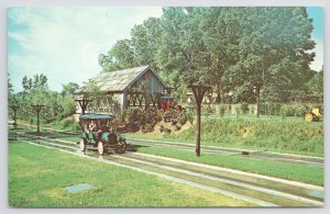 Covered Bridge & Hanson Auto~Six Flags Over Georgia~Atlanta~Historical Theme~Vtg