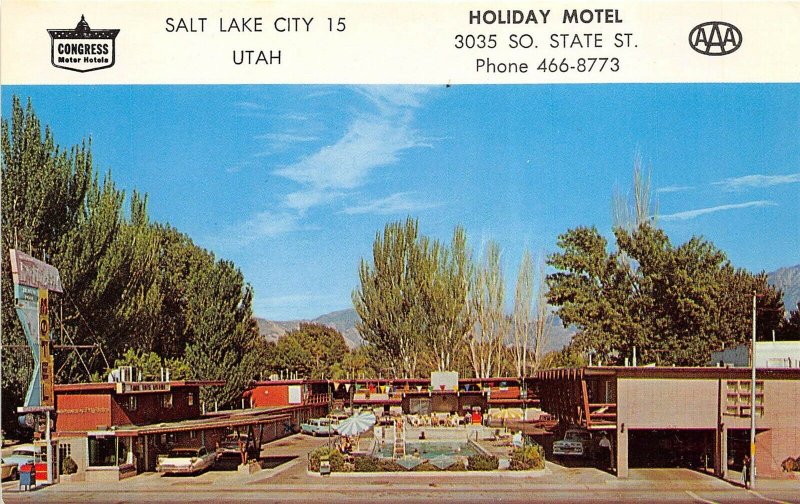 Salt Lake City Utah c1971 Postcard Holiday Motel