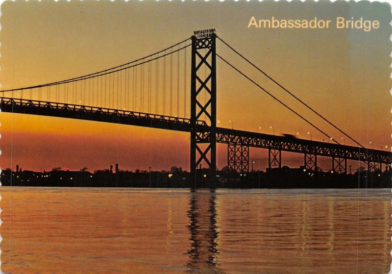 Lot 11 usa detroit michigan ambassador bridge linking  to windsor ontario canada