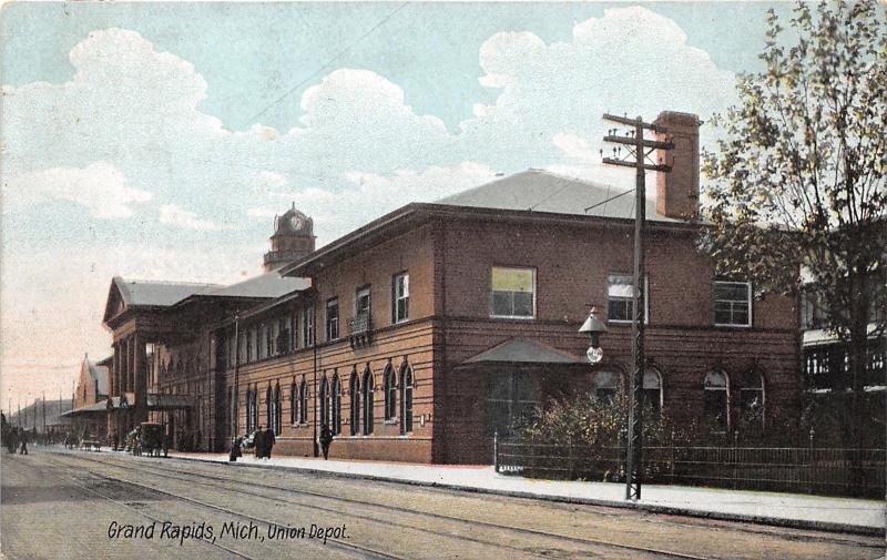 Grand Rapids Michigan~Union Railroad Depot~1907 Hazeltine & Perkins Drug Co Pc