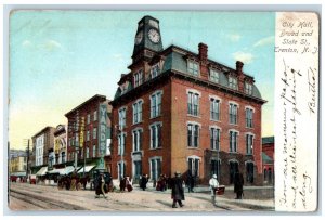1906 City Hall Broad And State Street Yards Stores Trenton NJ Antique Postcard