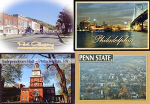 PENNSYLVANIA: Lot of (4) Modern View Picture Postcards (Continental 4X6)