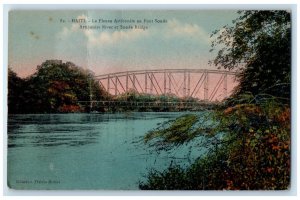 c1910 Artibonite River at Sonde Bridge Saint-Marc Haiti Posted Postcard