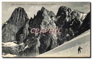 Old Postcard The Three Peaks Dauphine De Belledonne