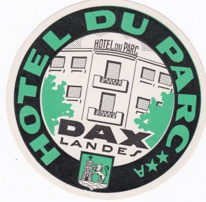 France Landes Dax Hotel Du Parc Vintage Luggage Label sk2619