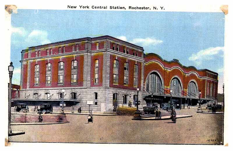 Postcard TRAIN STATION SCENE Rochester New York NY AP4381