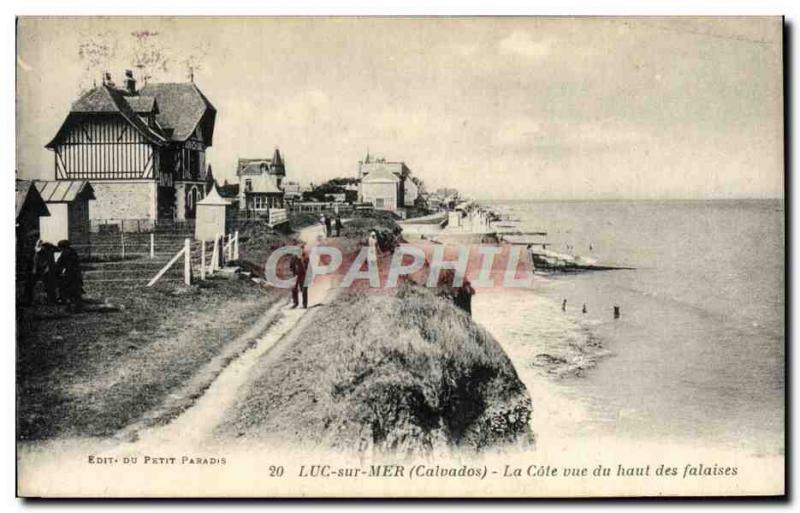 Old Postcard Luc Sur coast sea view from cliffs