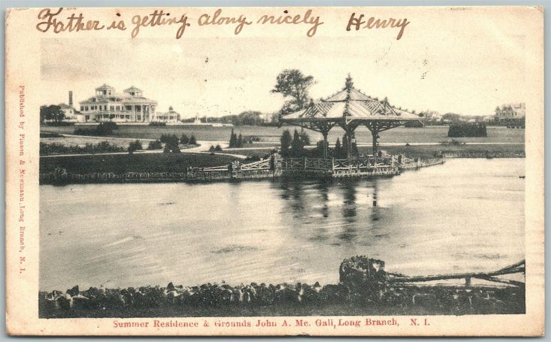 LONG BRANCH NJ JOHN Mc. GAIL RESIDENCE 1905 UNDIVIDED ANTIQUE POSTCARD