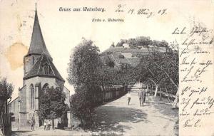 Weinsberg B.W. Germany Gruss aus birds eye view church antique pc Y13701