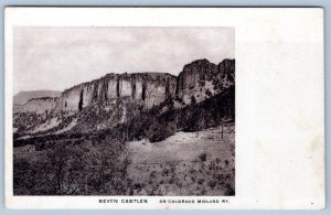 Pre-1907 SEVEN CASTLES ON COLORADO MIDLAND RAILWAY ANTIQUE POSTCARD