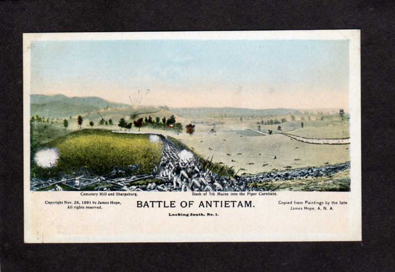 MD Battle of Antietam Sharpsburg Maryland Civil War James Hope Painting Postcard