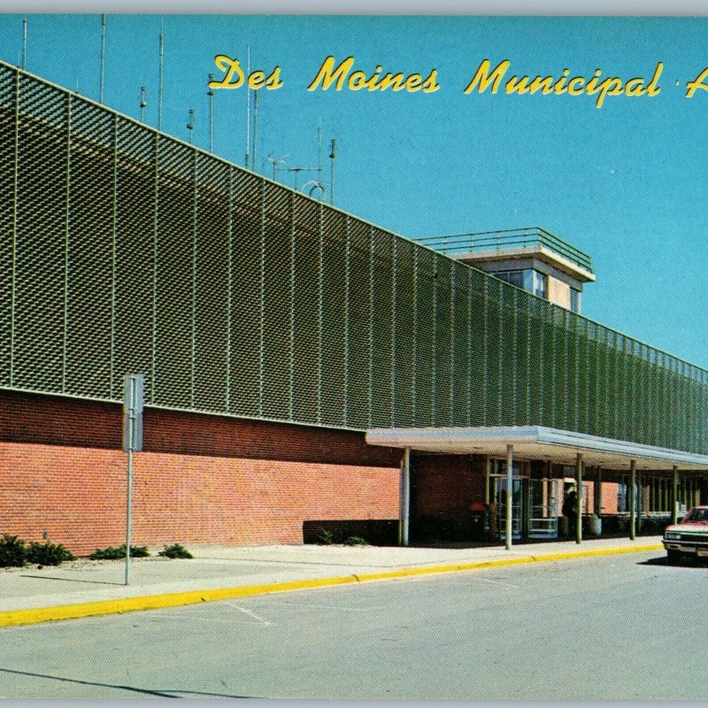 c1960s Des Moines, IA Municipal Airport Car Mid Century Modern Architecture A175