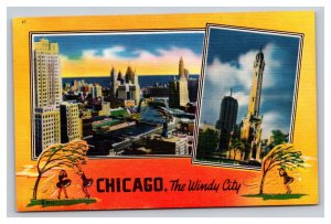 Vintage 1940s Postcard Chicago, The Windy City, Illinois