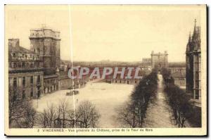 Postcard Old Vincennes General view of the Chateau taking the Tour du Bois