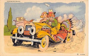 HOMEWARD BOUND Car Comic RAY WALTERS Indian 1941 Ogallala, NE Vintage Postcard