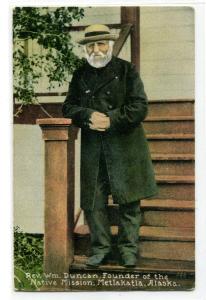 Rev William Duncan Founder Native Mission Metlakatla Alaska 1910c postcard