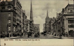 Tuck Silverette New York City NYC Fifth Avenue Street Scene c1910 Postcard