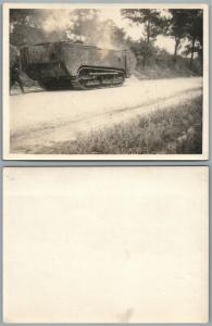 HUGE WWI TANK ANTIQUE REAL PHOTO POSTCARD RPPC