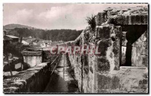 Old Postcard St Jean Pied de Port walkway of Remparts