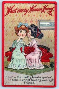 What Every Woman Knows Postcard Pretty Women Secret Should Never Be Told c1910's