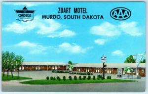 MURDO, South Dakota  SD  Roadside ZOART MOTEL  Jones County  c1960s Postcard