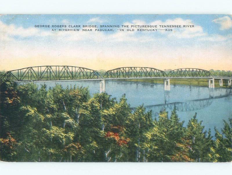 Linen BRIDGE SCENE Paducah Kentucky KY d4788