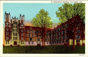 Fort Smith, AR Arkansas  ST SCHOLASTICA ACADEMY ca1940's Curteich Linen Postcard