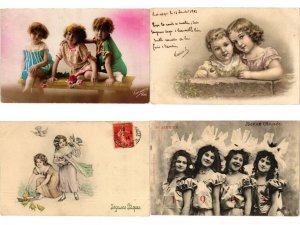 GIRL GIRLS GLAMOUR CHILDREN 300 REAL PHOTO Vintage Postcards pre-1940 (L5899)