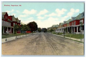 1910 Broadway Street Road Houses Hagerstown Maryland MD Vintage Antique Postcard